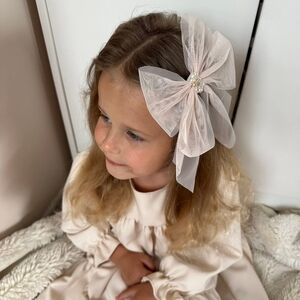 Handmade Chic Cream Hair Bow for Kids
